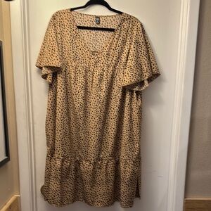 SHEIN Tan Brown Ruffled Mini Sundress